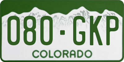 CO license plate 080GKP