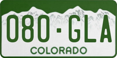 CO license plate 080GLA