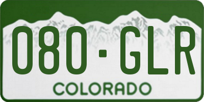 CO license plate 080GLR
