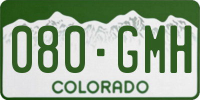 CO license plate 080GMH