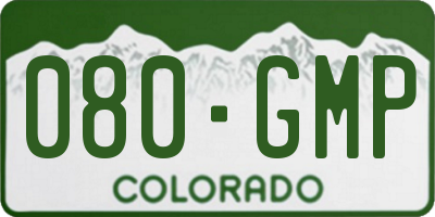 CO license plate 080GMP