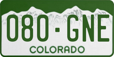 CO license plate 080GNE