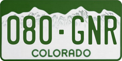CO license plate 080GNR
