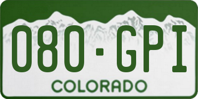 CO license plate 080GPI