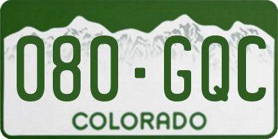 CO license plate 080GQC