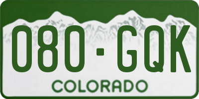 CO license plate 080GQK