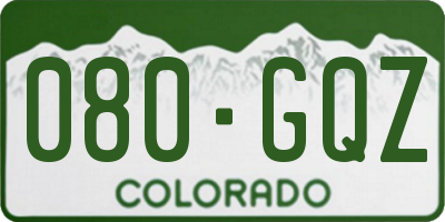 CO license plate 080GQZ