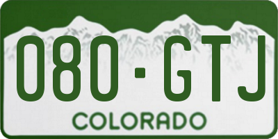 CO license plate 080GTJ