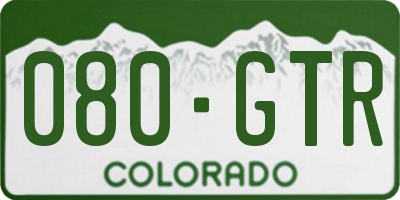 CO license plate 080GTR