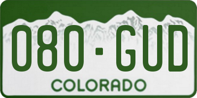 CO license plate 080GUD