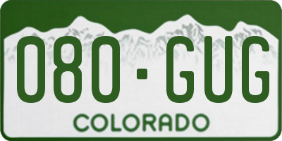 CO license plate 080GUG