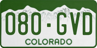CO license plate 080GVD
