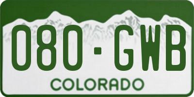 CO license plate 080GWB