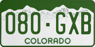 CO license plate 080GXB