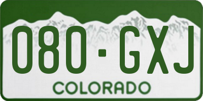 CO license plate 080GXJ
