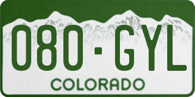 CO license plate 080GYL