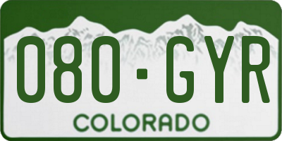 CO license plate 080GYR