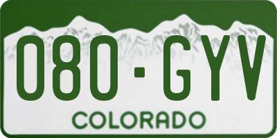 CO license plate 080GYV