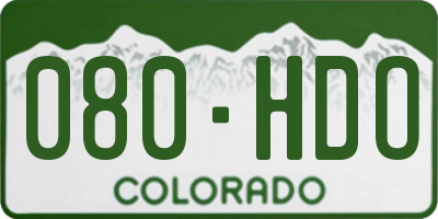 CO license plate 080HDO