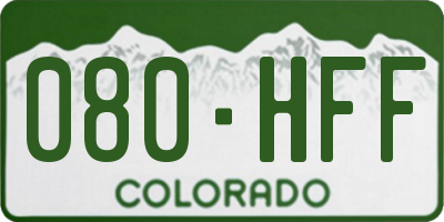 CO license plate 080HFF