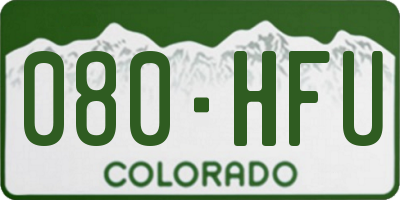 CO license plate 080HFU