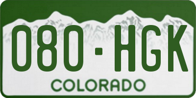 CO license plate 080HGK
