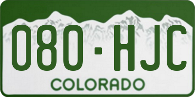 CO license plate 080HJC