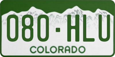 CO license plate 080HLU