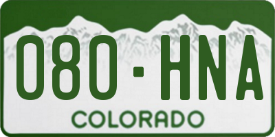 CO license plate 080HNA