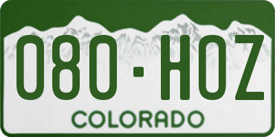 CO license plate 080HOZ