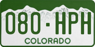 CO license plate 080HPH