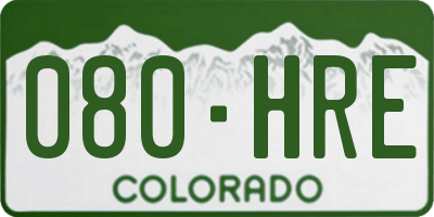 CO license plate 080HRE