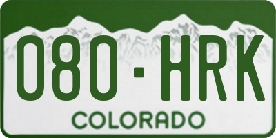CO license plate 080HRK
