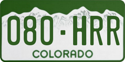 CO license plate 080HRR