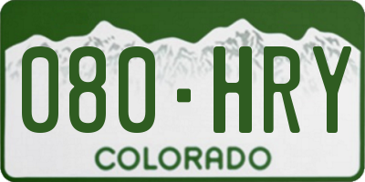 CO license plate 080HRY