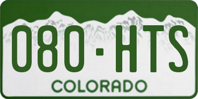 CO license plate 080HTS