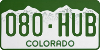CO license plate 080HUB