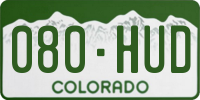 CO license plate 080HUD
