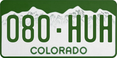 CO license plate 080HUH