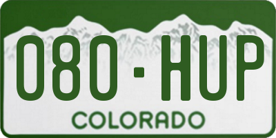 CO license plate 080HUP