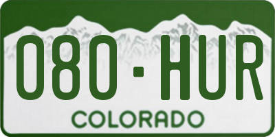 CO license plate 080HUR