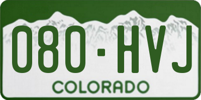 CO license plate 080HVJ