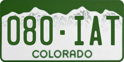 CO license plate 080IAT