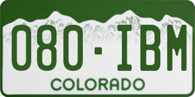 CO license plate 080IBM