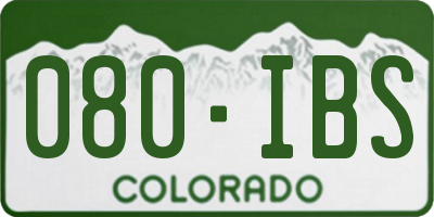 CO license plate 080IBS