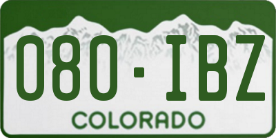 CO license plate 080IBZ