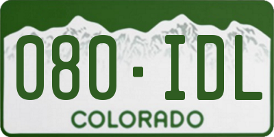 CO license plate 080IDL