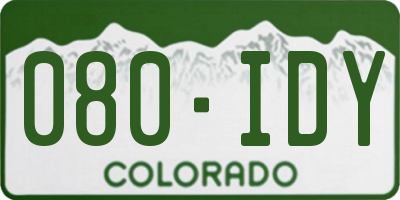 CO license plate 080IDY