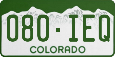CO license plate 080IEQ