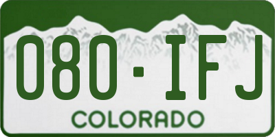 CO license plate 080IFJ